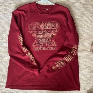 HARLEY DAVIDSON RED LONGSLEEVE TEE